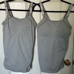 2 Cacique Maternity Light Gray Nursing Camis. 18/20
